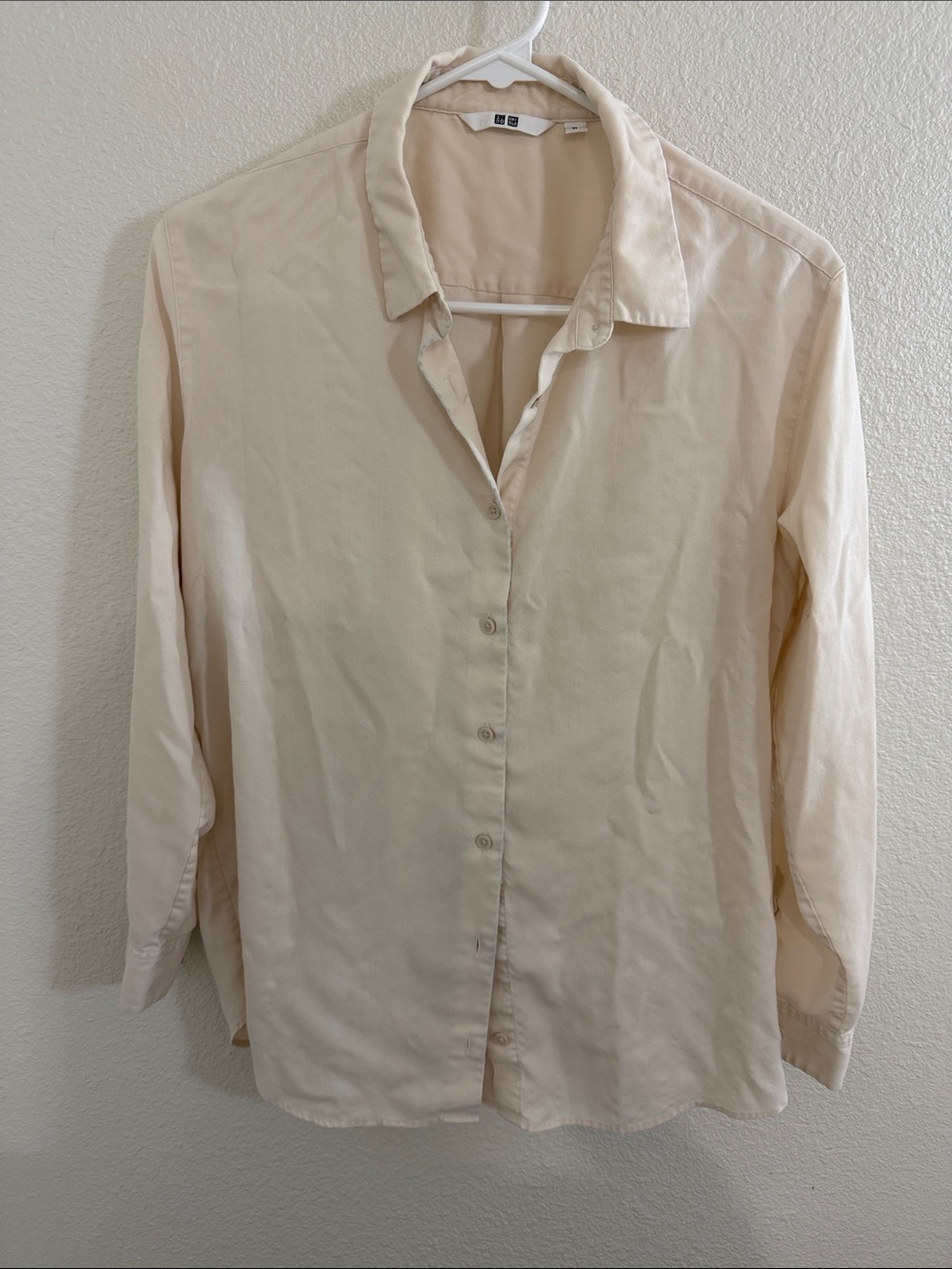 Uniqlo Light Beige Button-Up Shirt